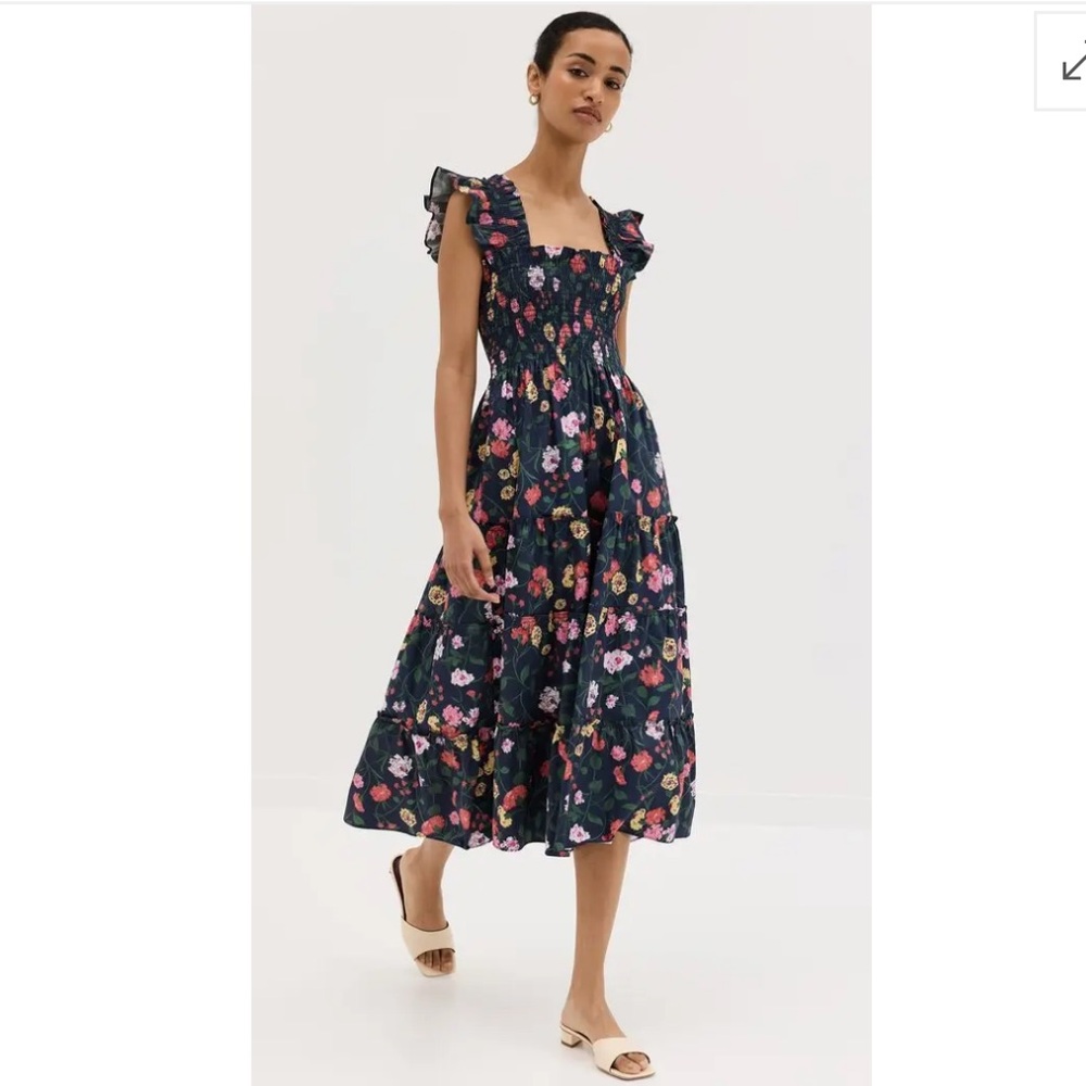 Hill House The Ellie Nap Dress in Navy Multi Peony Bouquet, size Small - Picture 4 of 13